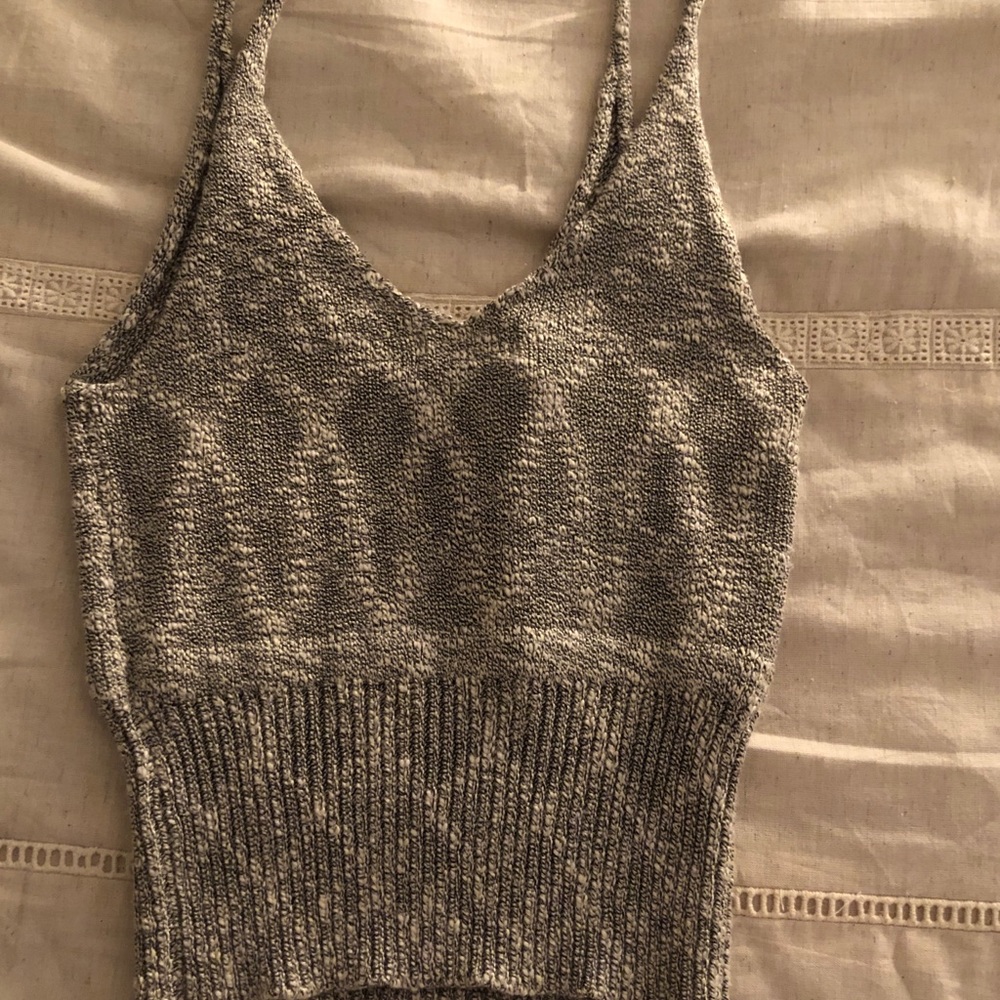 Cute grey tank crop top